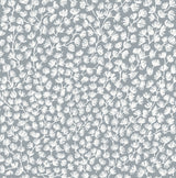 Sea Fern Slate Blue Peel & Stick Wallpaper with Botanical Leaf Motif, Coastal Style - NuWallpaper SSS6305