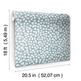 Sea Fern Slate Blue Peel & Stick Wallpaper with Botanical Leaf Motif, Coastal Style - NuWallpaper SSS6305