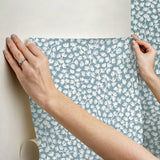Sea Fern Slate Blue Peel & Stick Wallpaper with Botanical Leaf Motif, Coastal Style - NuWallpaper SSS6305