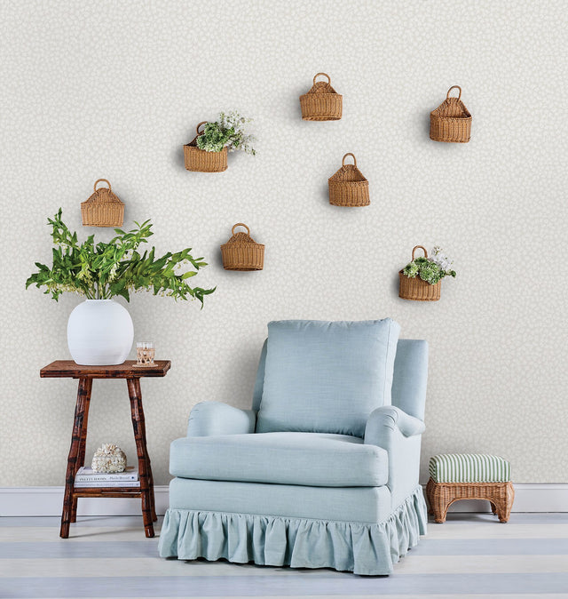 Sea Fern Driftwood Peel & Stick Wallpaper with Coastal Botanical Leaf Motif - SSS6306