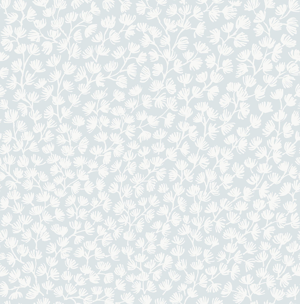 Sea Fern Blue Mist Peel & Stick Wallpaper with Coastal Botanical Leaves Pattern - NuWallpaper SSS6307