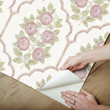 Floral Bazaar Rose Water Peel & Stick Wallpaper with Coastal Botanical Flowers Pattern - NuWallpaper SSS6314