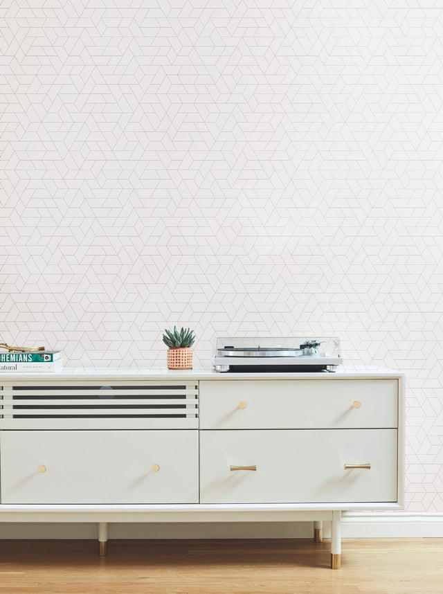 Point of View Black Geometric Wallpaper in Sure Strip - York SW7457