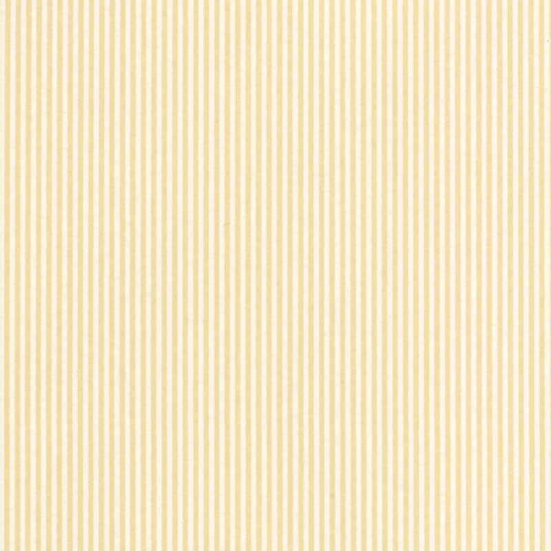 Newport Stripe wallpaper in Maize by Schumacher, classic narrow pinstripe wallcovering in yellow and white.