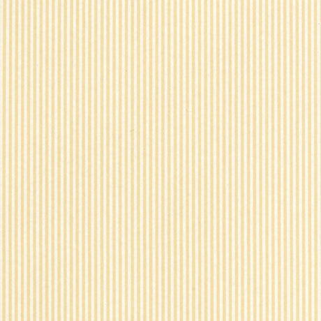 Newport Stripe wallpaper in Maize by Schumacher, classic narrow pinstripe wallcovering in yellow and white.