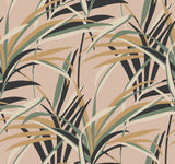 Tropical Paradise Blush Wallpaper with Botanical Palm Leaf Motif - York TC2608