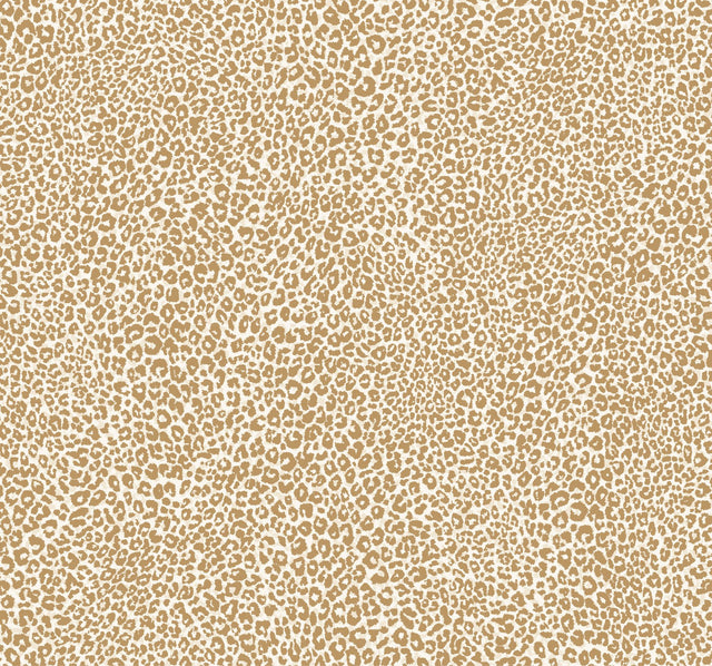Leopard King Gold Wallpaper with Animal Print Motif - York TC2681
