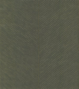 Palm Chevron Green and Gold Non Woven Unpasted Wallpaper with Tropical Palm Leaf Chevron Pattern - York TC2693