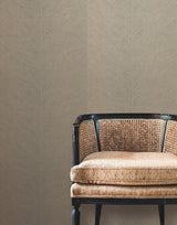 Palm Chevron Taupe & Gold Wallpaper with Metallic Palm Chevron Texture - York TC2699