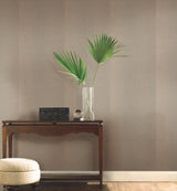 Palm Chevron Taupe & Gold Wallpaper with Metallic Palm Chevron Texture - York TC2699