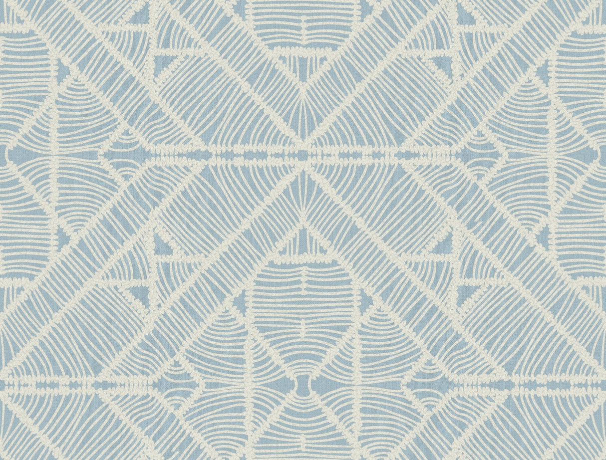 Diamond Macrame Blue Wallpaper with Boho Luxe Geometric Macramé Motif - York TC2704