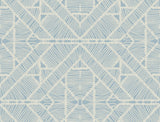 Diamond Macrame Blue Wallpaper with Boho Luxe Geometric Macramé Motif - York TC2704