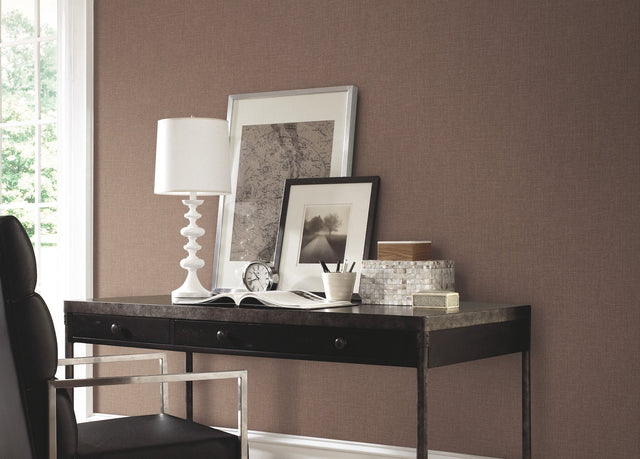 Well Suited Orange Textured Fabric-Backed Vinyl Wallpaper - York TD1012N