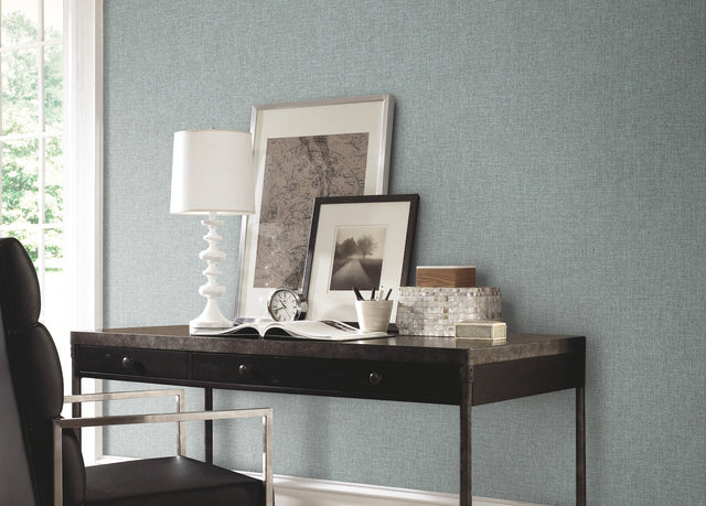 Well Suited Black Textured Fabric Backed Vinyl Wallpaper - York TD1017N