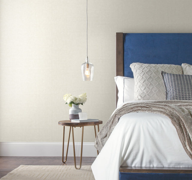 Hessian Weave White Wallpaper with Textured Weave Pattern - York TD1050N