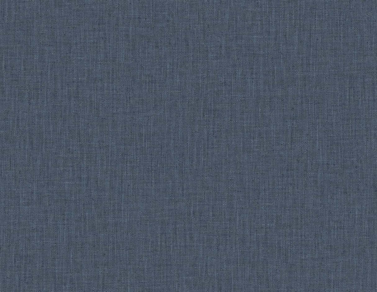 Indigo faux linen tweed textured wallpaper