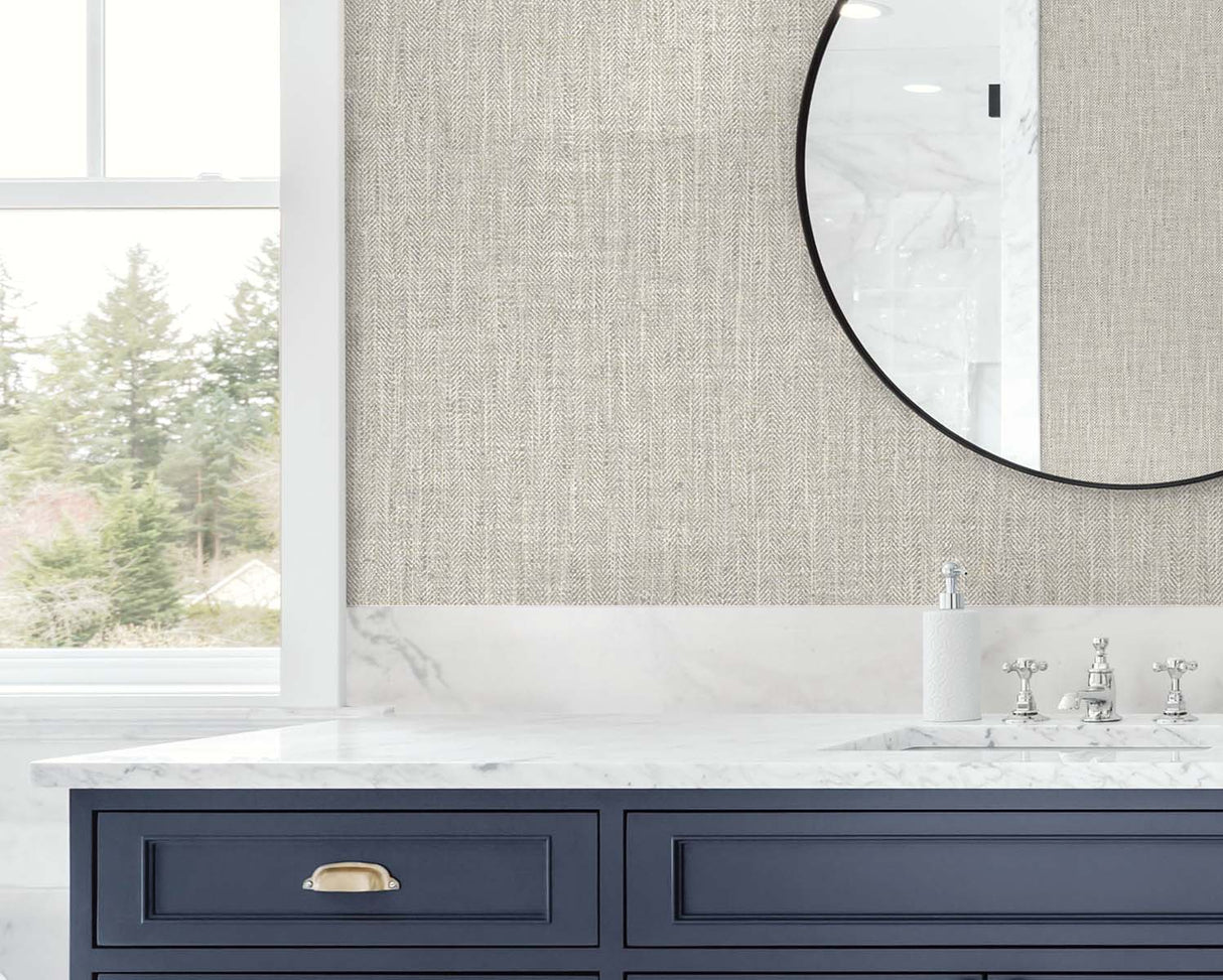 Tweed Winter Ash by Tedlar Textures Faux Linen Wallpaper – DuPont TG60026
