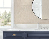 Tweed Cool Sand by Tedlar Textures Matte Faux Linen Type II Vinyl Sidewall Wallpaper – DuPont TG60034