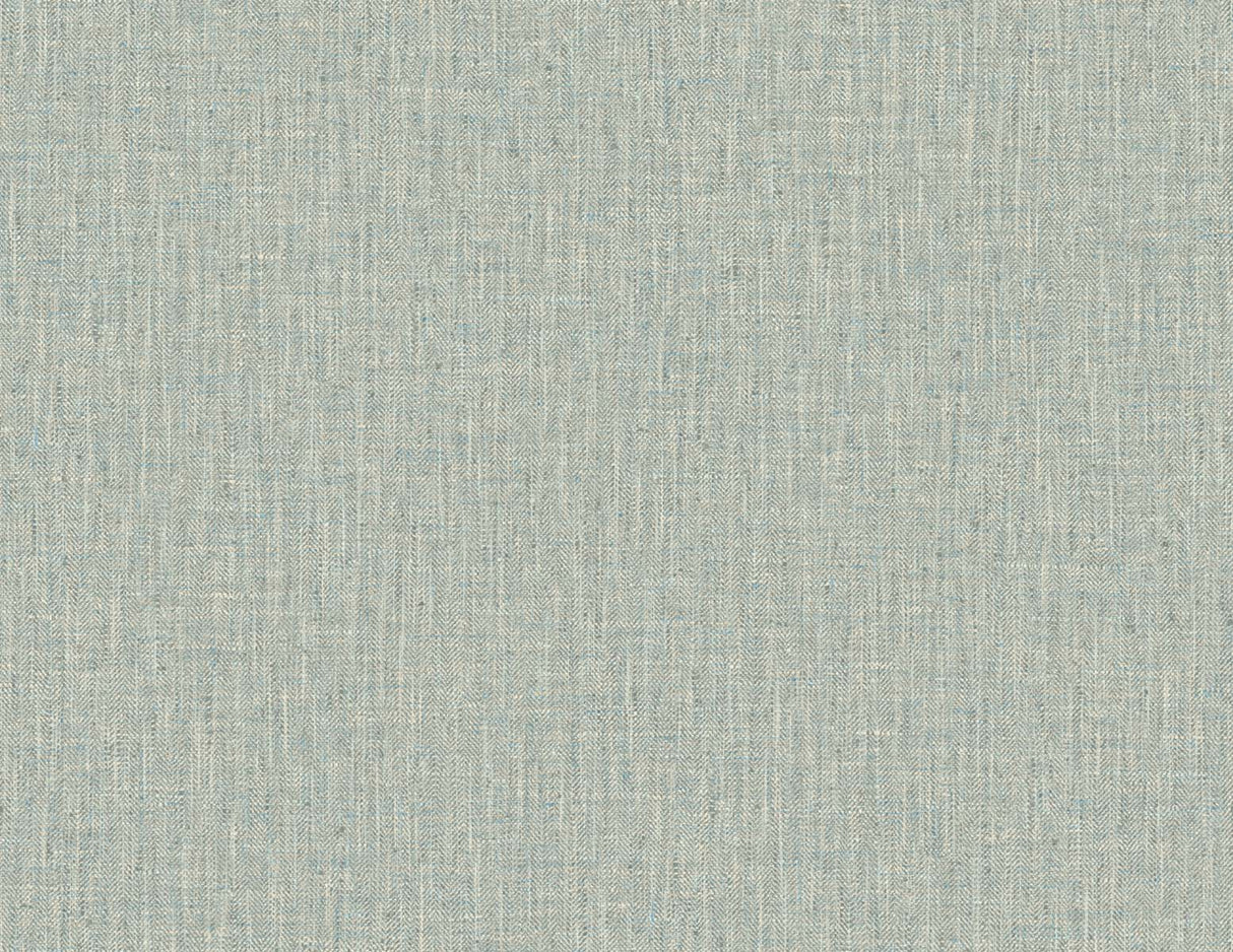 Tweed wallpaper in Blue Heron, a matte faux linen tweed texture in soft grey-blue tones.