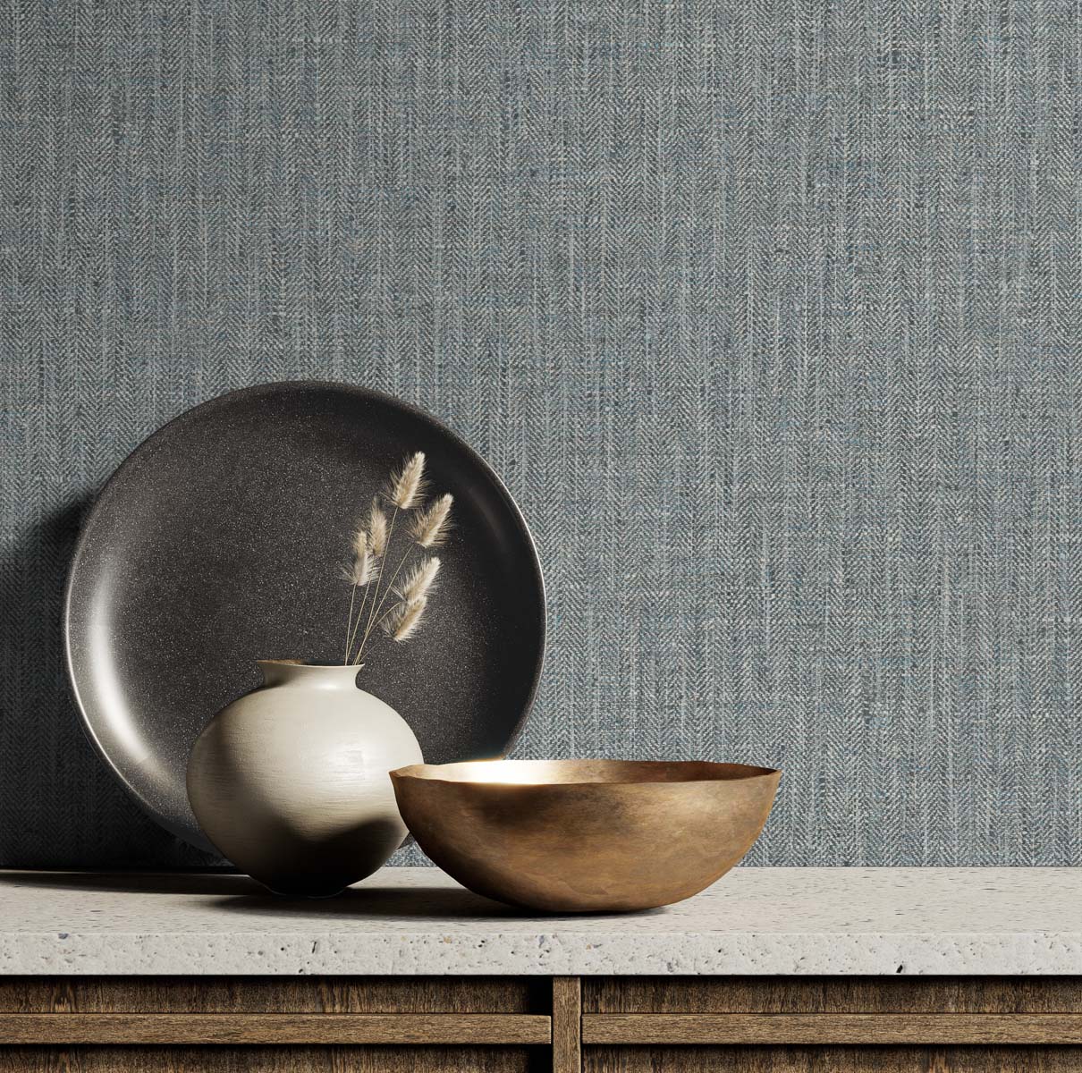 Tweed Storm by Tedlar Textures Vinyl Sidewall Wallpaper – DuPont TG60042