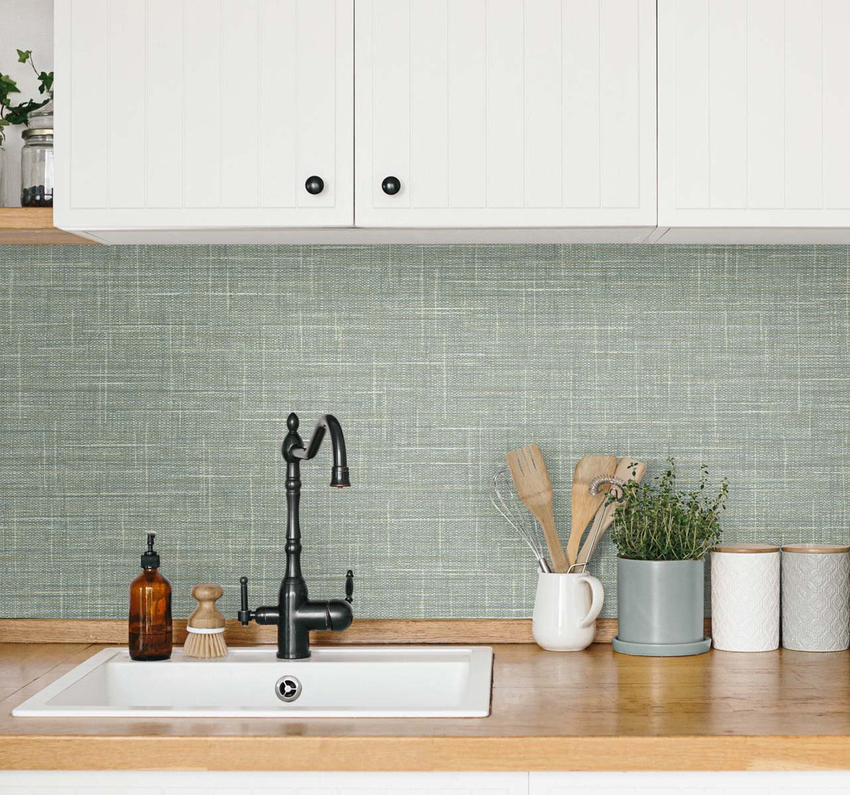 Grasmere Weave Mossbed by Tedlar Textures Textured Vinyl Wallpaper – DuPont TG60113-Sample