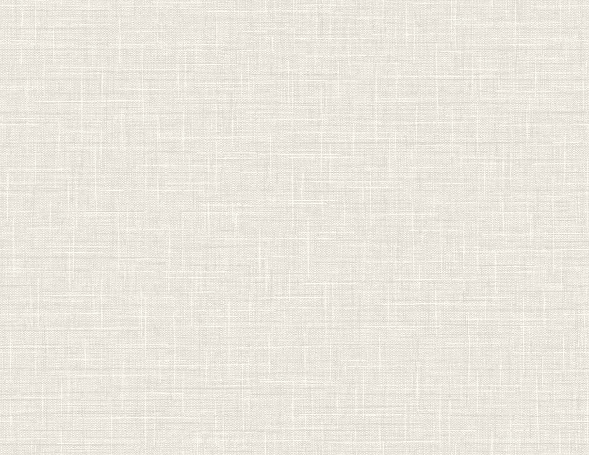 French vanilla/off-white faux linen texture vinyl wallpaper pattern (Grasmere Weave)