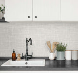 Grasmere Weave Mist by Tedlar Textures Faux Linen Texture Vinyl Wallpaper – DuPont TG60126