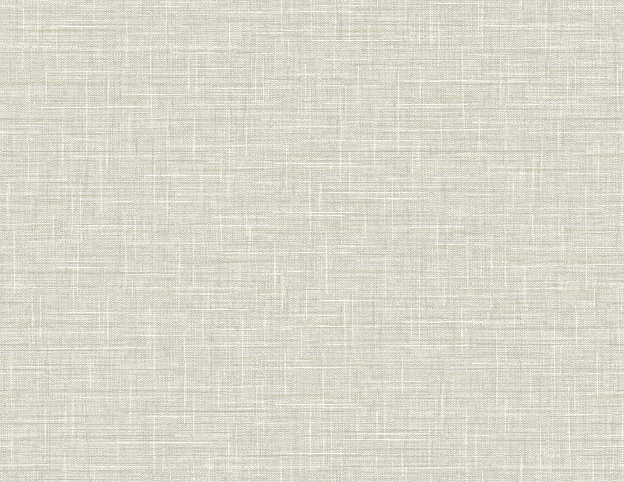 Grasmere Weave wallpaper in Weathered Oak, faux linen texture in beige/neutral tones