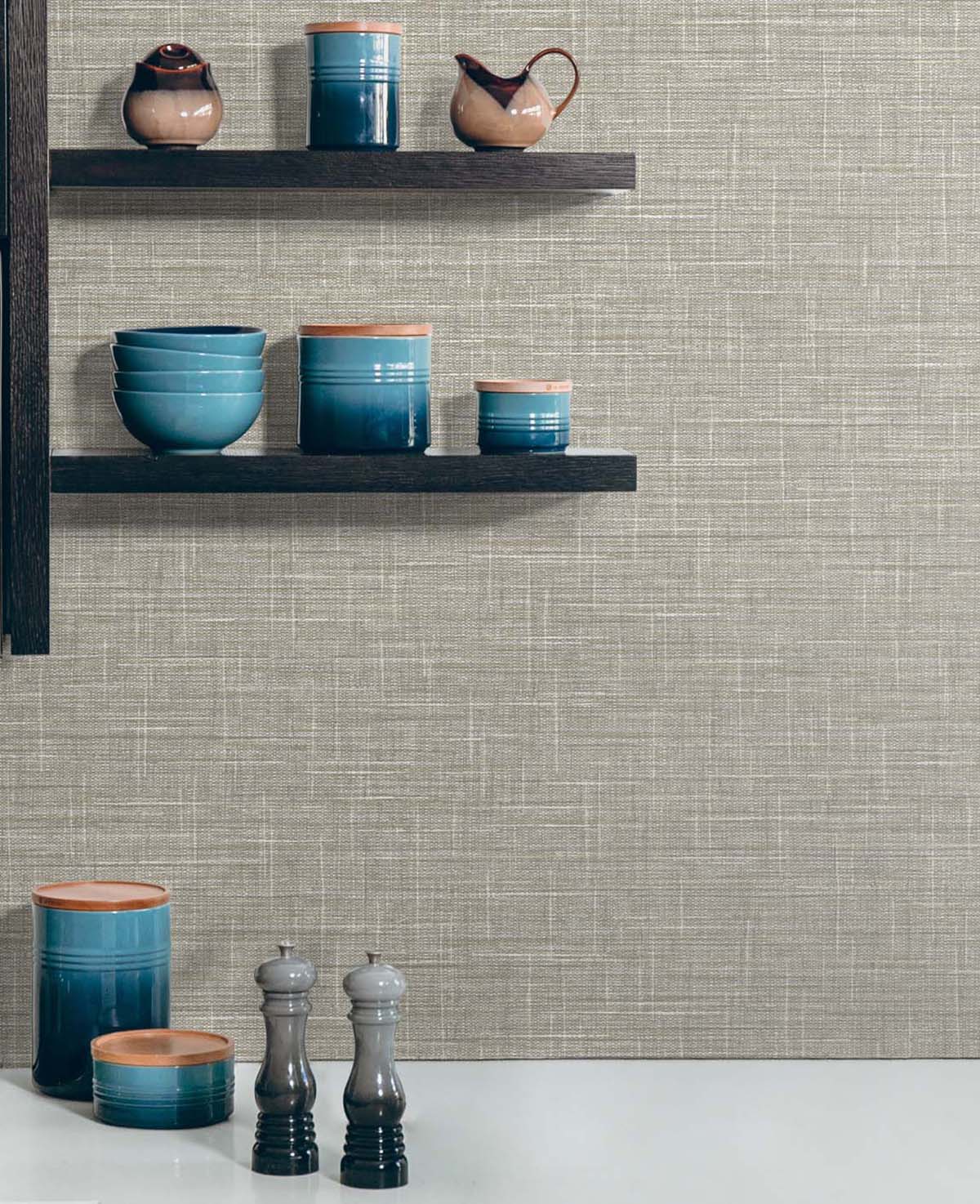Grasmere Weave Cinnamon by Tedlar Textures Faux Linen Wallpaper – DuPont TG60142