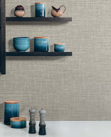Grasmere Weave Cinnamon by Tedlar Textures Faux Linen Wallpaper – DuPont TG60142