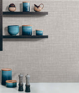 Grasmere Weave Winter Grey by Tedlar Textures Faux Linen Vinyl Wallpaper – DuPont TG60147