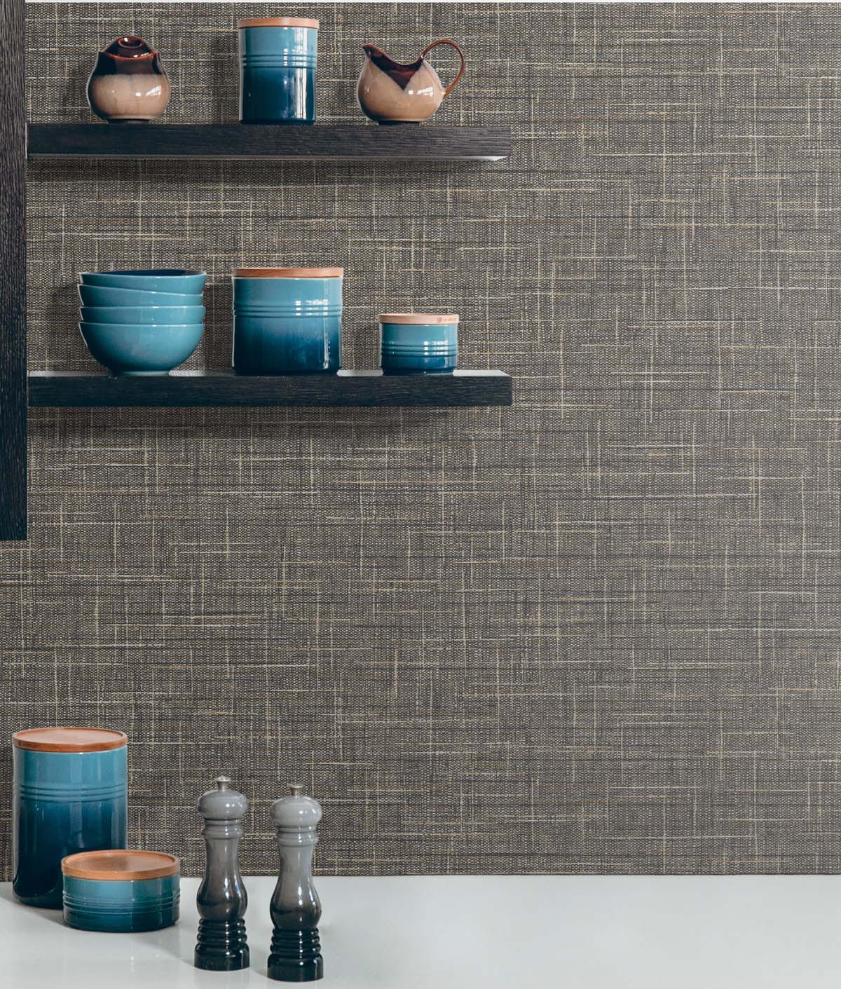 Grasmere Weave Fireside by Tedlar Textures Faux Linen Vinyl Wallpaper – DuPont TG60149