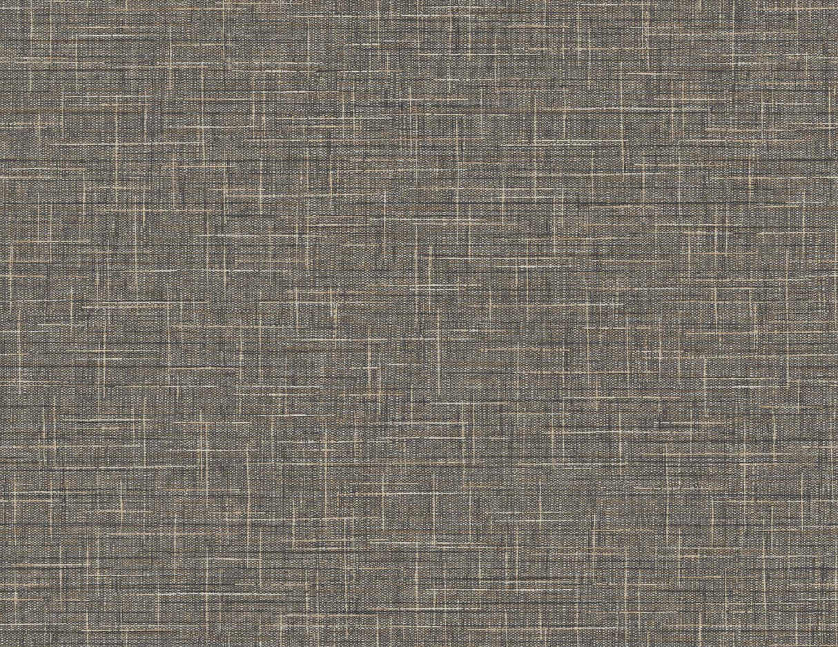 Grasmere Weave wallpaper in Fireside brown faux linen texture
