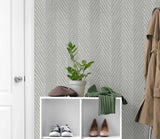 Throw Knit Bonfire Smoke by Tedlar Textures Chevron Wallpaper – DuPont TG60208