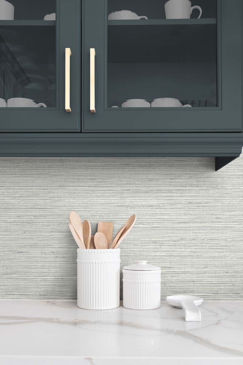 Edmond Faux Sisal Warm Macadamia by Tedlar Textures Faux Grasscloth Type II Vinyl Sidewall Wallpaper – DuPont TG60334 -Sample