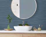Marion Faux Arrowroot Midnight Denim by Tedlar Textures Faux Grasscloth Wallpaper – DuPont TG60502-Sample