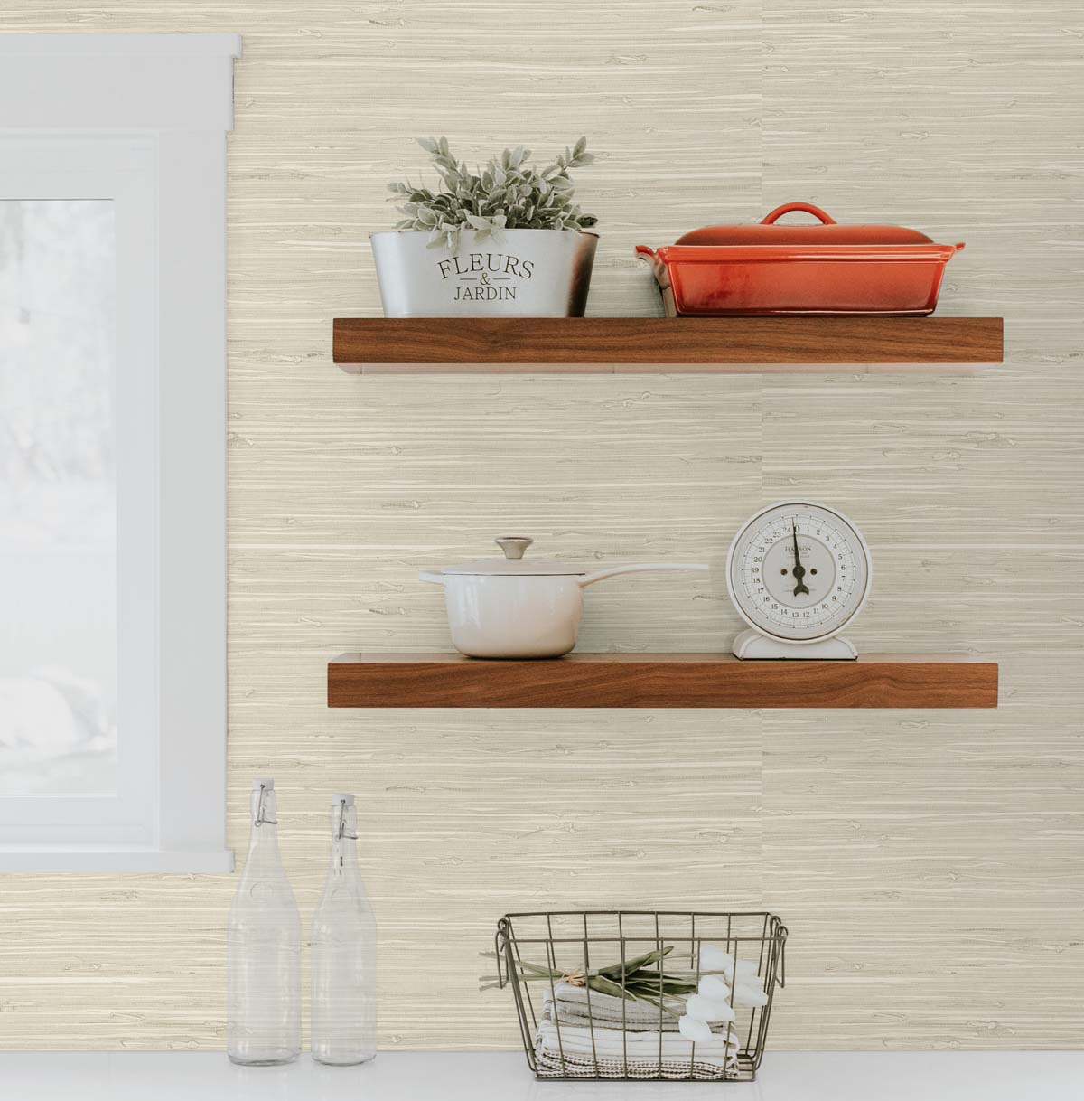 Marion Faux Arrowroot Shadow by Tedlar Textures Faux Grasscloth Wallpaper – DuPont TG60527 -Sample