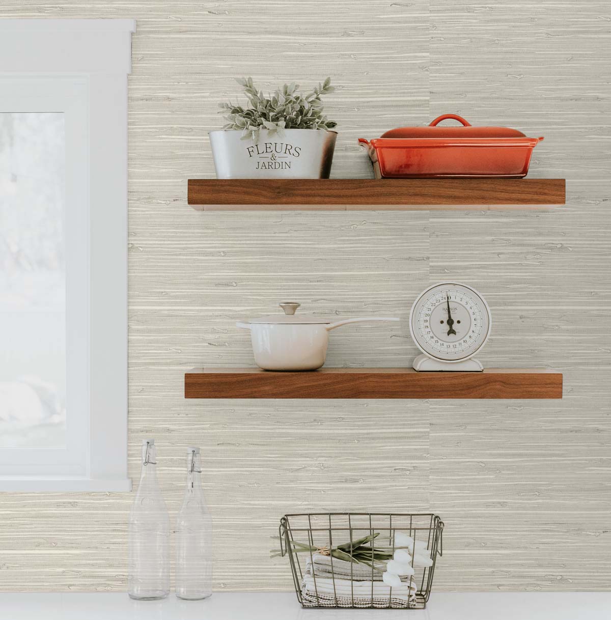 Marion Faux Arrowroot Earl Grey by Tedlar Textures Faux Grasscloth Wallpaper – DuPont TG60528 -Sample