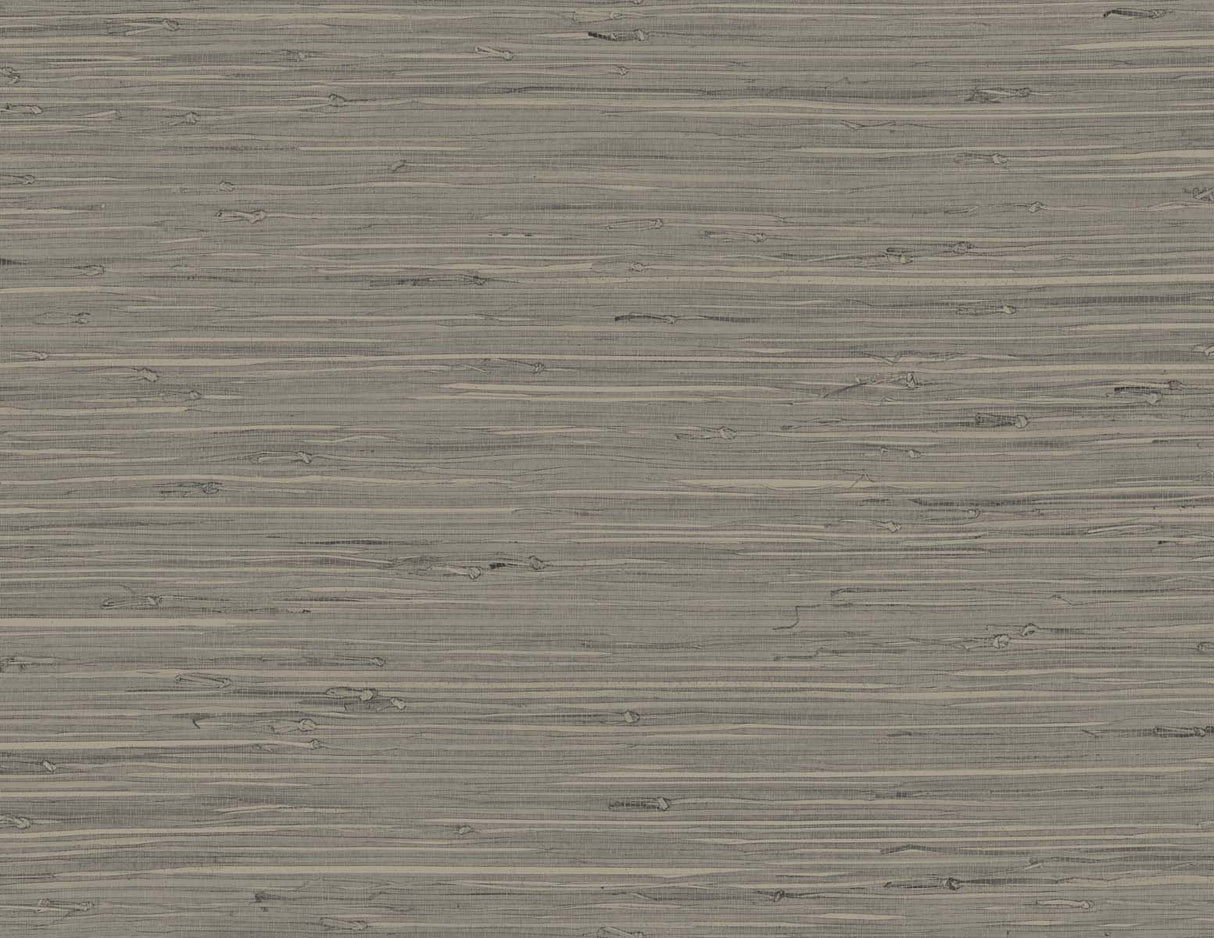 Marion Faux Arrowroot faux grasscloth wallpaper in Aged Leather brown with horizontal woven texture.