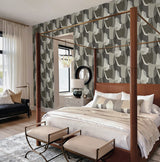 Mosley Tulips Pebble by Seabrook Designs Geometric Vinyl Wallpaper – Seabrook Designs TH90000