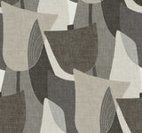 Mosley Tulips geometric tulip wallpaper in pebble gray tones
