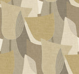 Mosley Tulips geometric tulip wallpaper in Dune neutral tones