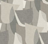 Mosley Tulips Frost geometric tulip wallpaper in cool gray and off-white with a matte finish