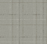 Ash gray plaid vinyl wallpaper pattern (Gorton Plaid) by Seabrook Designs