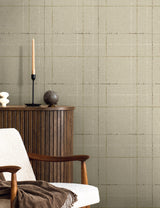Gorton Plaid Papyrus by Fibers and Threads Plaid Vinyl Wallpaper – Seabrook Designs TH90103