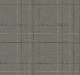 Mocha plaid wallpaper with fine linen-like texture and subtle grid lines