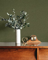 Stretford Linen Leaf by Fibers and Threads Faux Linen Vinyl Wallpaper – Seabrook Designs TH90216