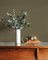 Stretford Linen Sand by Fibers and Threads Faux Linen Vinyl Wallpaper – Seabrook Designs TH90218