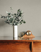 Stretford Linen Fog by Fibers and Threads Faux Linen Vinyl Wallpaper – Seabrook Designs TH90231