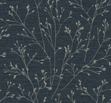 Withington Branch wallpaper in Ocean Deep with light botanical branch silhouettes on a textured blue ground